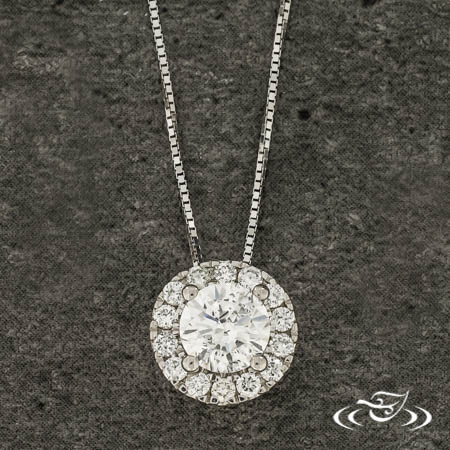 Lab Diamond Halo Pendant