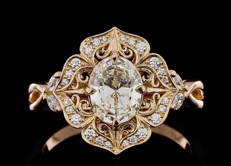 Spectacular Filigree Halo Ring